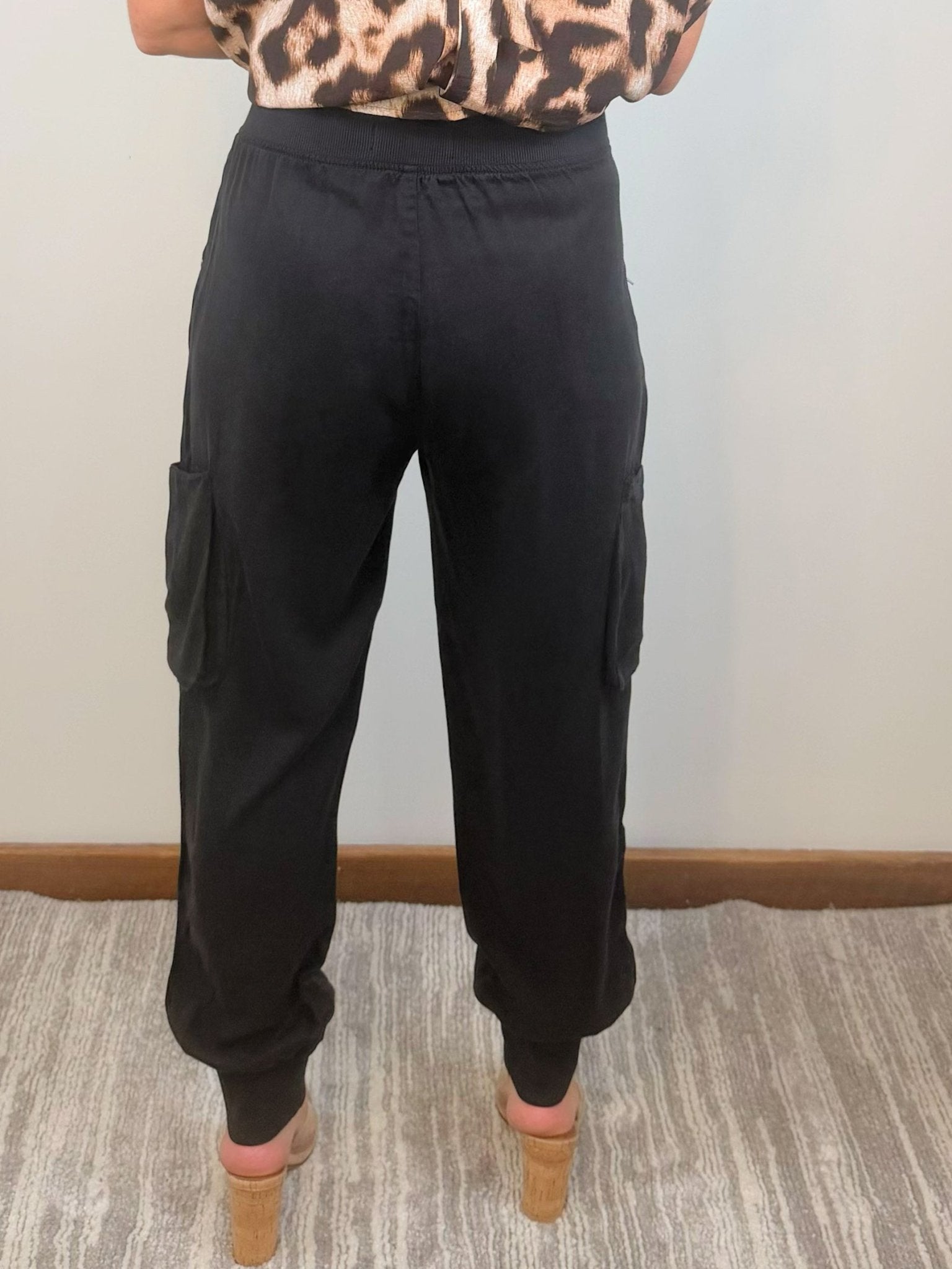 Risen Easy Motion Cargo Jogger Pants Black - Jessi Jayne Boutique