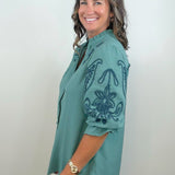 Lagoon Lacework Embroidered Blouse
