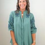 Lagoon Lacework Embroidered Blouse
