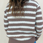 Cappuccino Stroll Lace - Up Sweater - Jessi Jayne Boutique