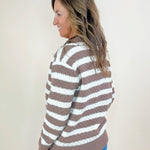 Cappuccino Stroll Lace - Up Sweater - Jessi Jayne Boutique