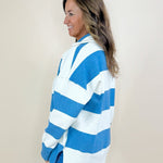 Weekend Sideline Striped Half - Zip Pullover - Jessi Jayne Boutique