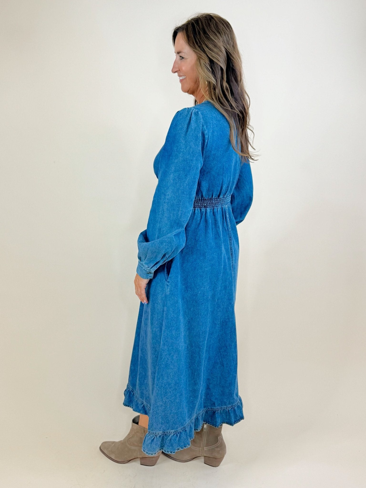 Vintage Indigo Denim Dress - Jessi Jayne Boutique