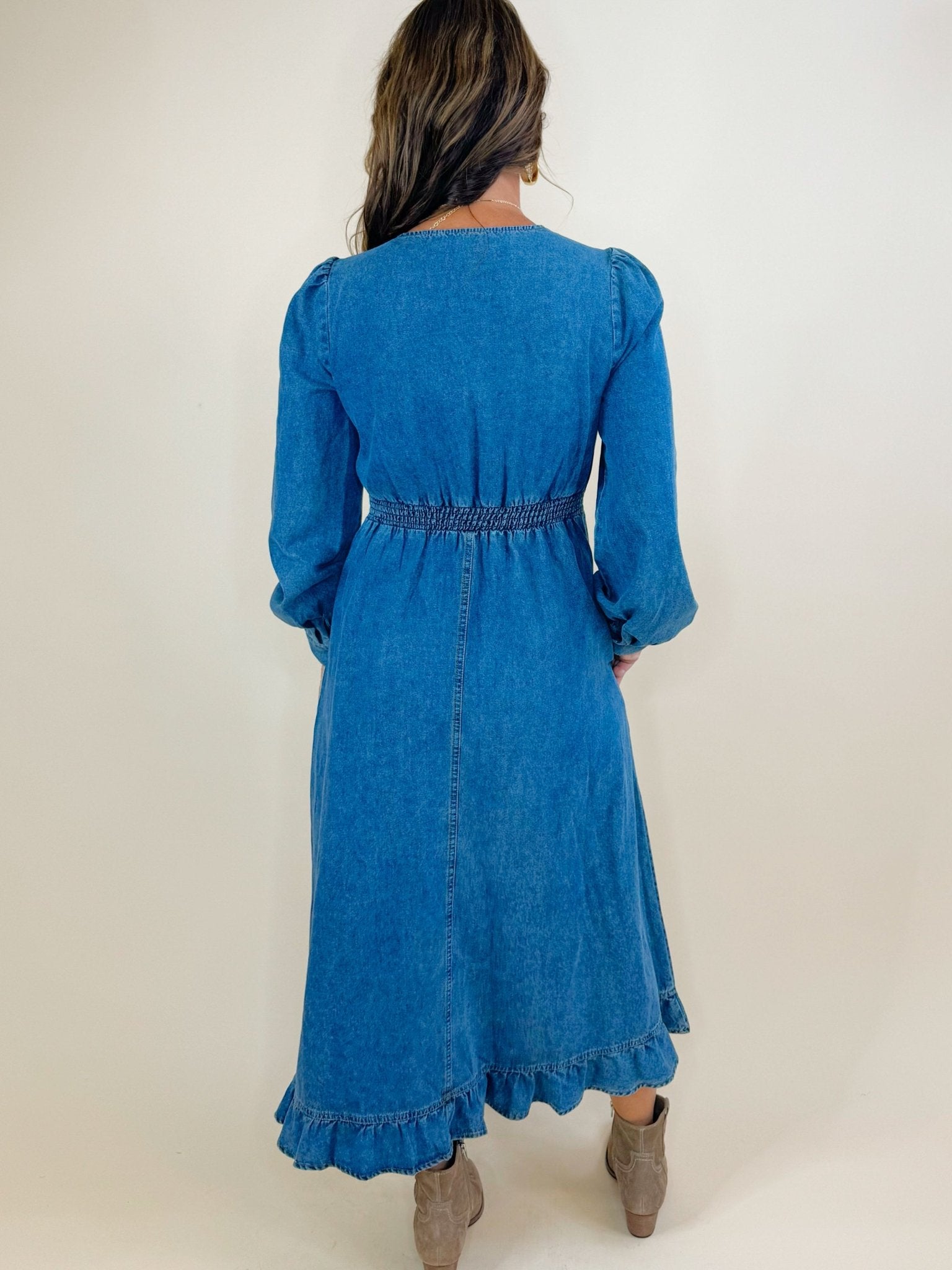 Vintage Indigo Denim Dress - Jessi Jayne Boutique