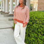 Toasty Stripe Contrast Top - Jessi Jayne Boutique