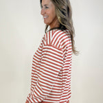 Toasty Stripe Contrast Top - Jessi Jayne Boutique