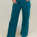 Deep Forest Green High Rise Crop Pants - Jessi Jayne Boutique