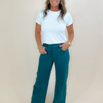 Deep Forest Green High Rise Crop Pants - Jessi Jayne Boutique