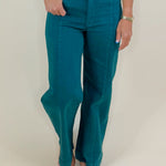 Deep Forest Green High Rise Crop Pants - Jessi Jayne Boutique