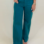 Deep Forest Green High Rise Crop Pants - Jessi Jayne Boutique