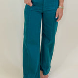 Deep Forest Green High Rise Crop Pants - Jessi Jayne Boutique