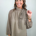 Dot To It Tie Neck Blouse - Jessi Jayne Boutique