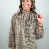 Dot To It Tie Neck Blouse - Jessi Jayne Boutique