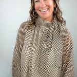 Dot To It Tie Neck Blouse - Jessi Jayne Boutique