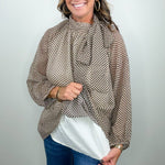 Dot To It Tie Neck Blouse - Jessi Jayne Boutique