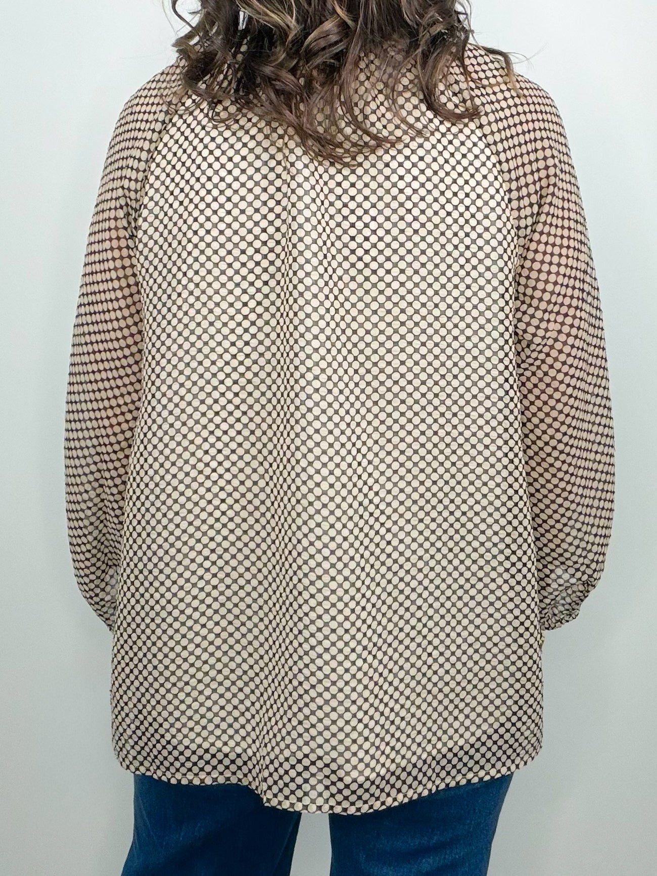 Dot To It Tie Neck Blouse - Jessi Jayne Boutique