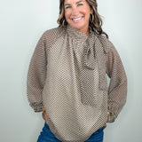 Dot To It Tie Neck Blouse - Jessi Jayne Boutique