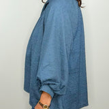 Slate Story Crinkle Blouse - Jessi Jayne Boutique