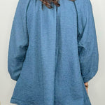 Slate Story Crinkle Blouse - Jessi Jayne Boutique