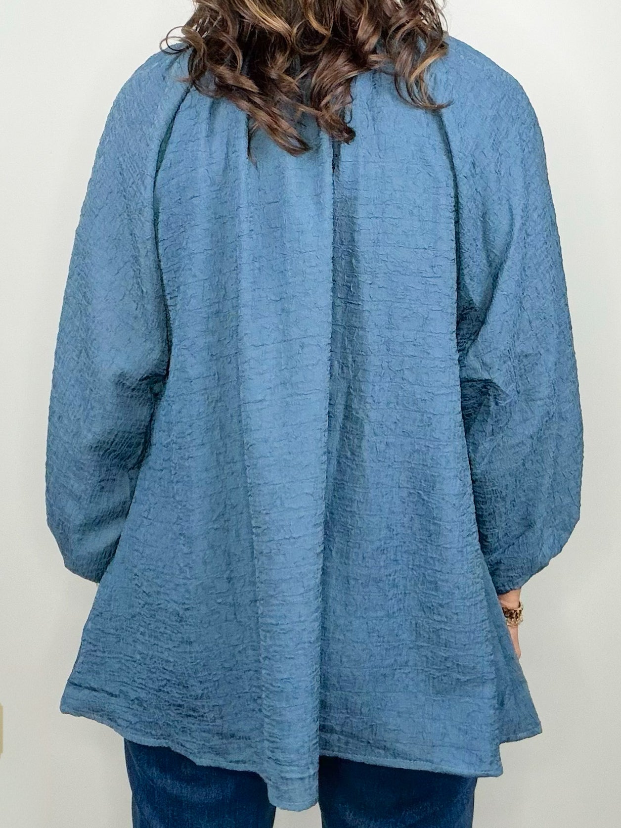 Slate Story Crinkle Blouse - Jessi Jayne Boutique