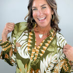 Olive Muse Border Print Blouse - Jessi Jayne Boutique