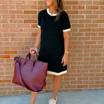 Contrast Trim Knit Dress - Jessi Jayne Boutique