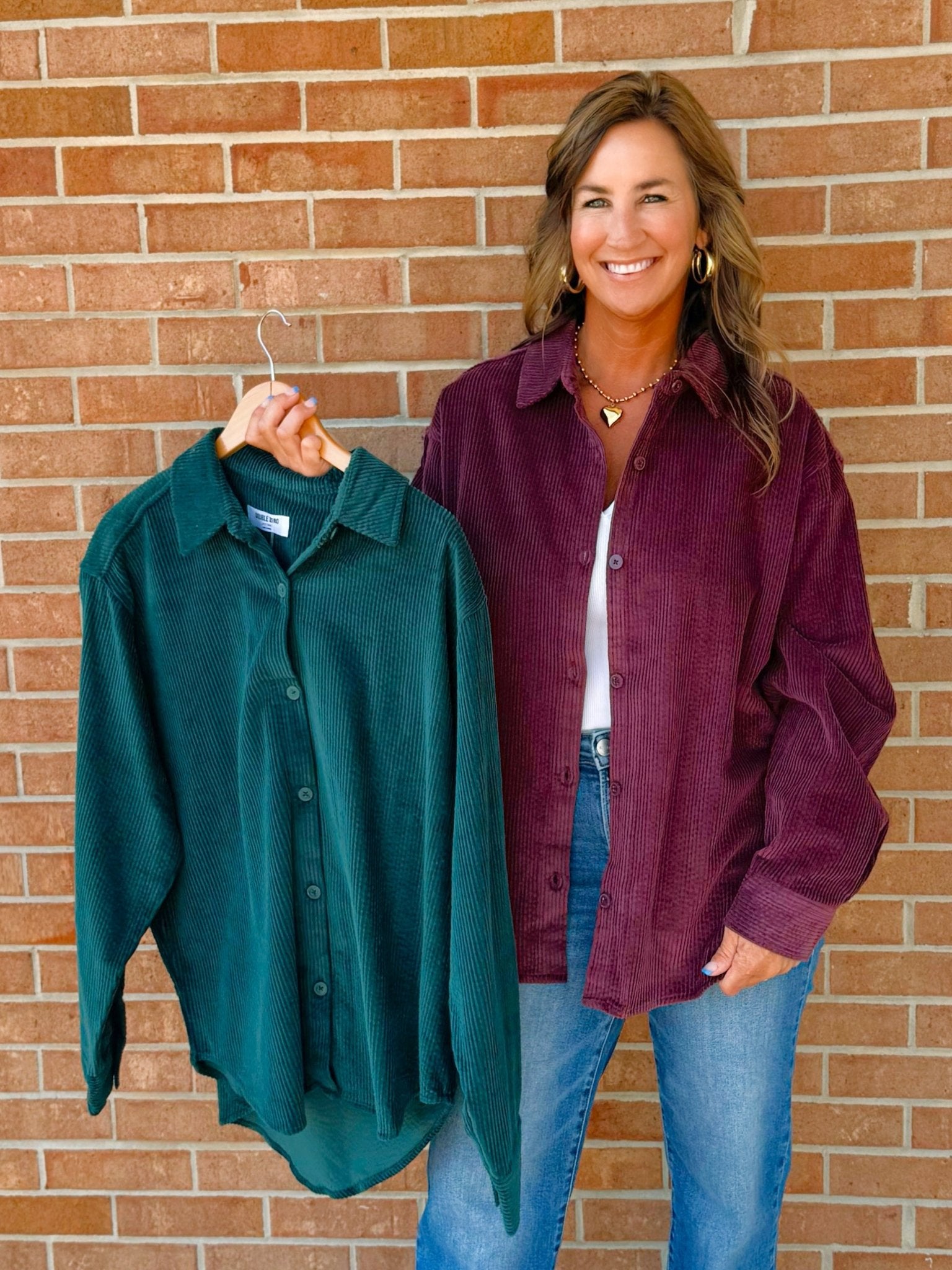 Corduroy Button - Down Shirt - 2 Colors Available - Jessi Jayne Boutique