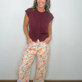 Wine Country Button Front Sweater Top