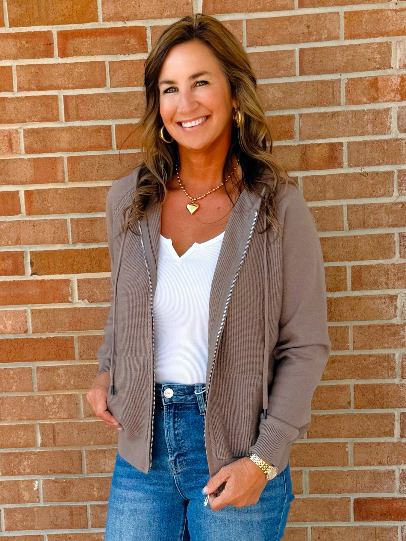 Latte Love Zip Up Sweater Hoodie - Jessi Jayne Boutique