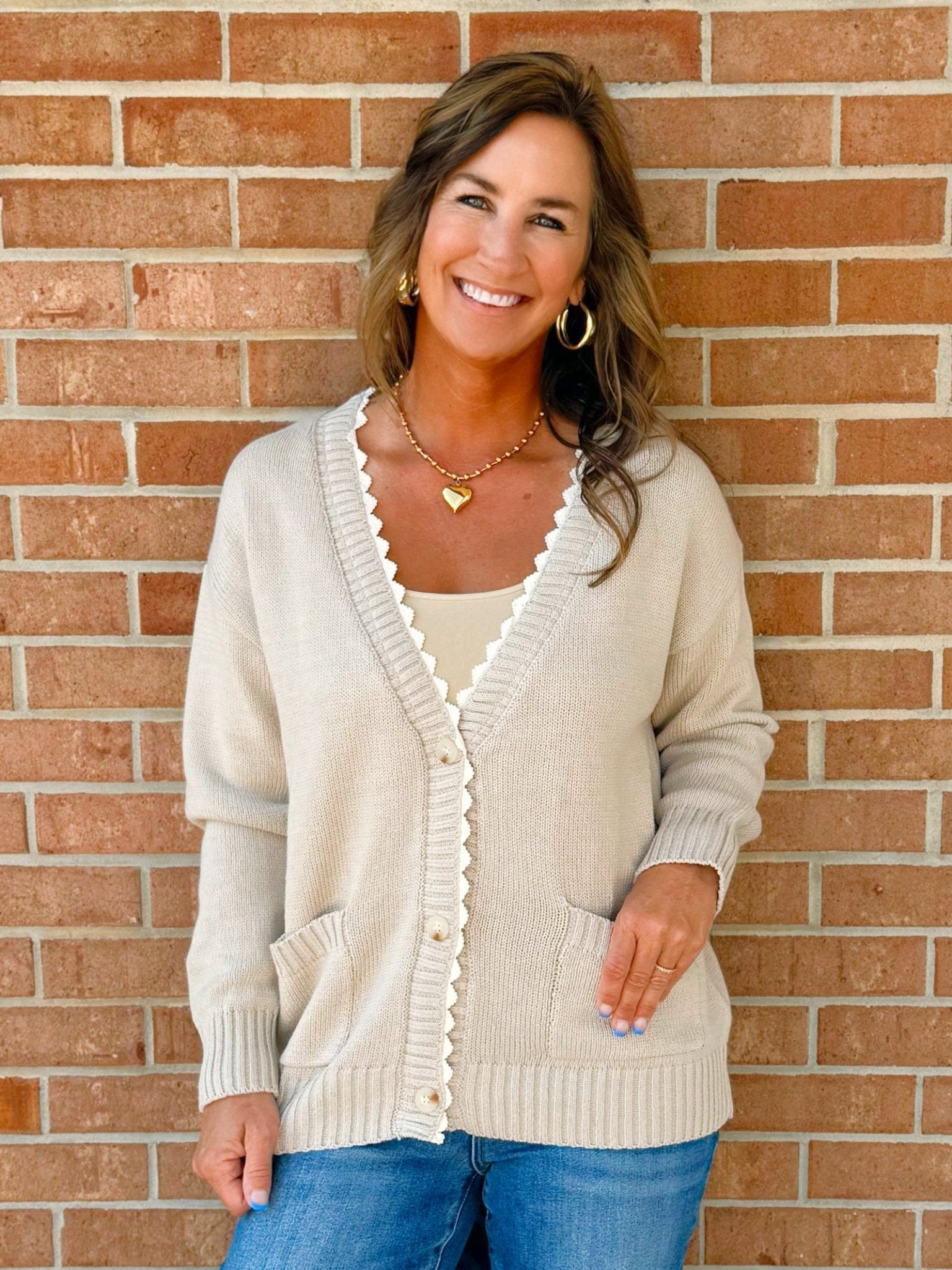 Ruffle Edge Knit Cardigan - Jessi Jayne Boutique
