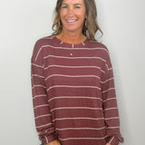 Mulberry Stripe Relaxed Knit Top