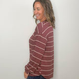 Mulberry Stripe Relaxed Knit Top