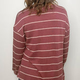 Mulberry Stripe Relaxed Knit Top