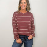 Mulberry Stripe Relaxed Knit Top
