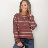 Mulberry Stripe Relaxed Knit Top
