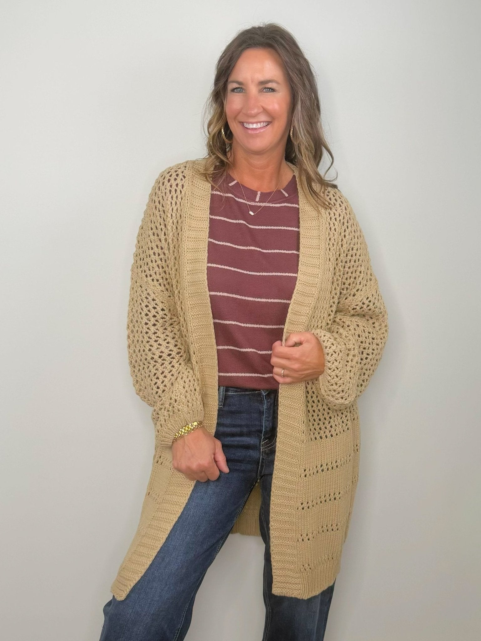 Free Spirit Open Stitch Cardigan - Jessi Jayne Boutique