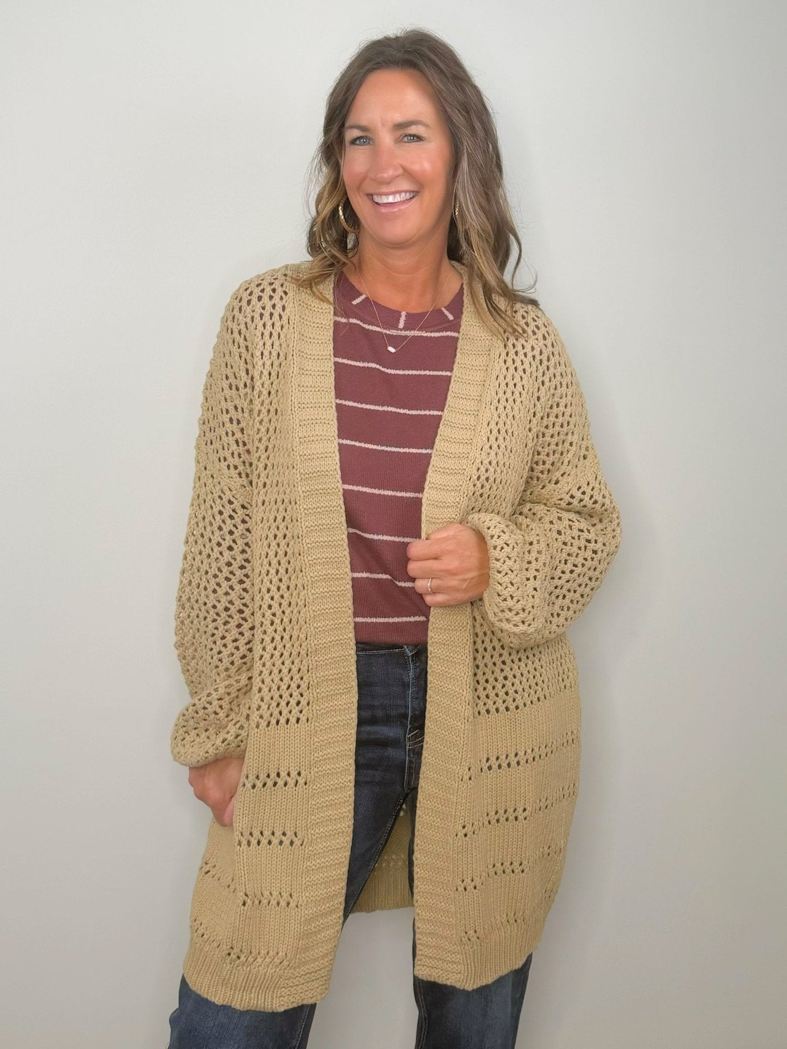 Free Spirit Open Stitch Cardigan - Jessi Jayne Boutique