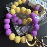 Silicone Beaded Wristlet Keychain