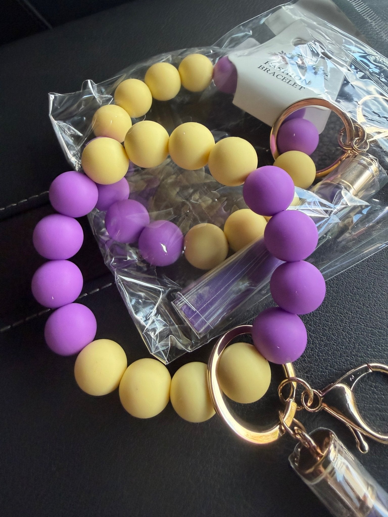 Silicone Beaded Wristlet Keychain - Jessi Jayne Boutique