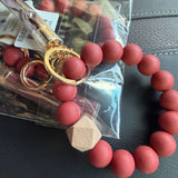 Silicone Beaded Wristlet Keychain