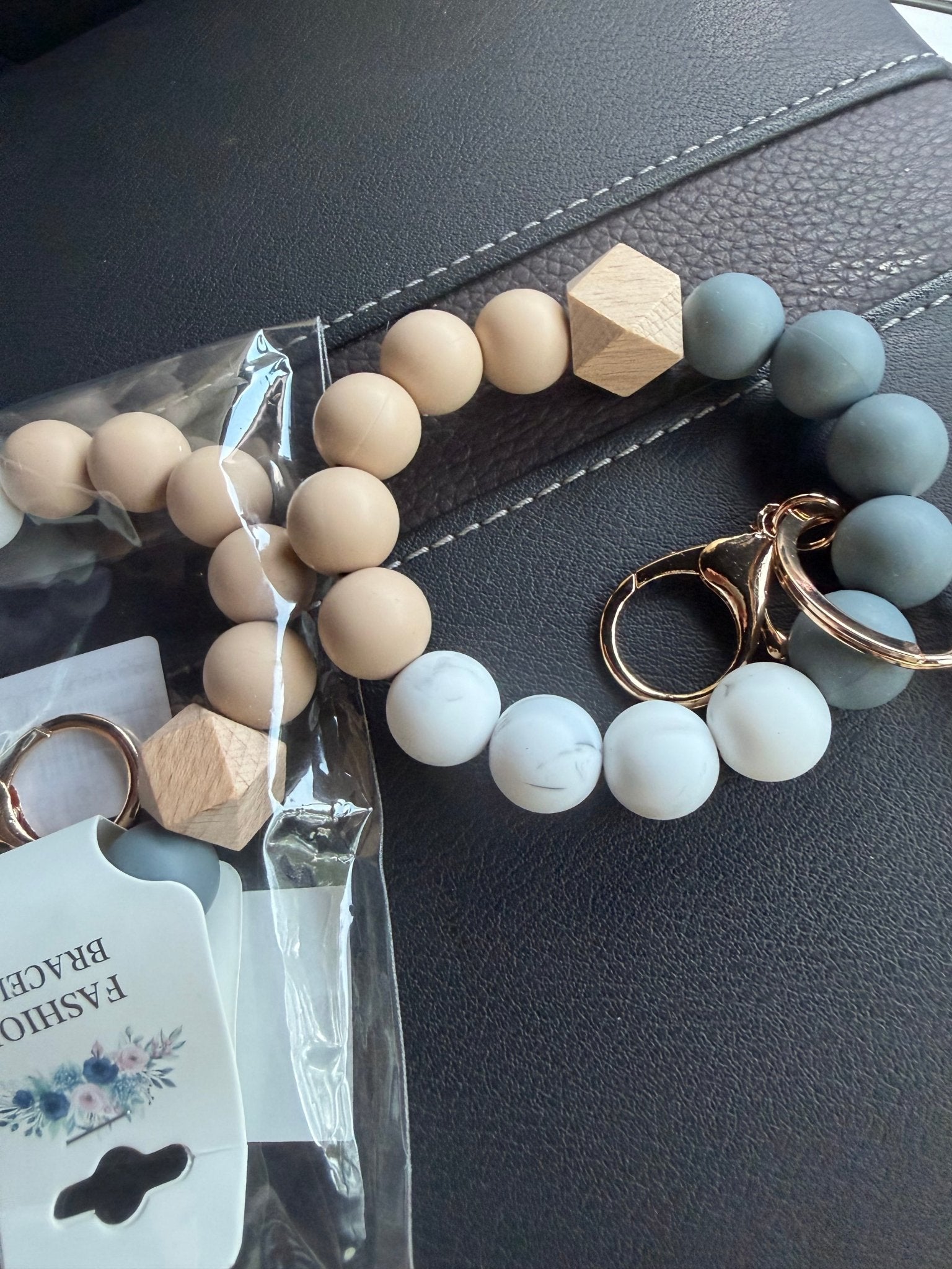 Silicone Beaded Wristlet Keychain - Jessi Jayne Boutique