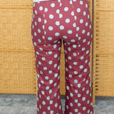 Merlot Dot Wide Leg Pants
