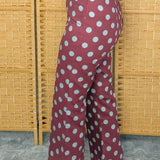 Merlot Dot Wide Leg Pants