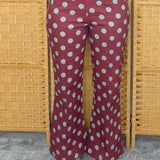 Merlot Dot Wide Leg Pants