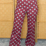 Merlot Dot Wide Leg Pants