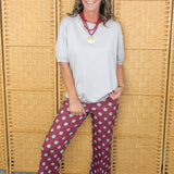 Merlot Dot Wide Leg Pants