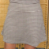 Brown Gingham Skort