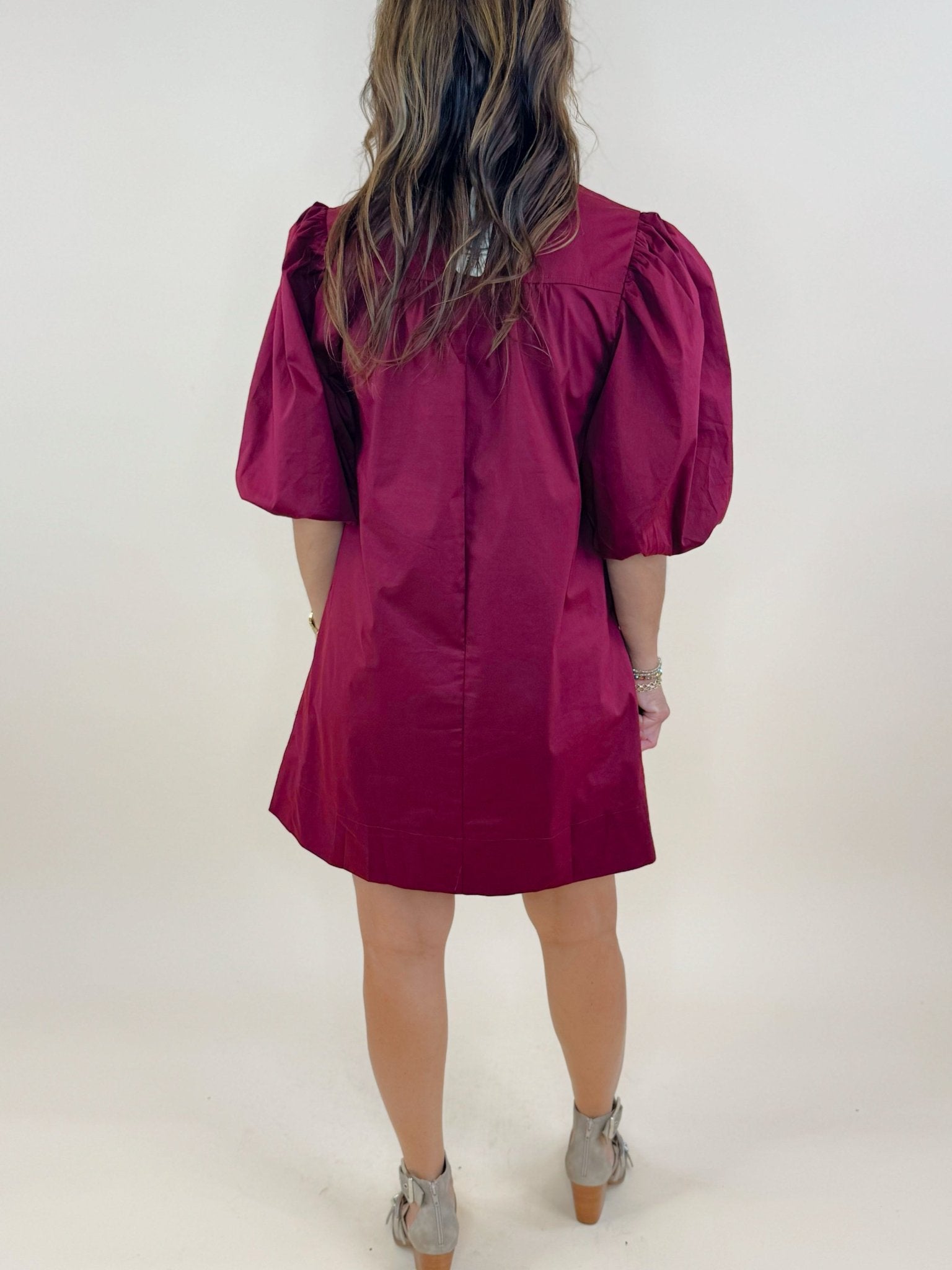 Scarlett Bubble Sleeve Mini Dress - Jessi Jayne Boutique