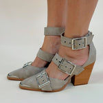 Miim Hendrix Taupe Buckle Heeled Sandal - Jessi Jayne Boutique
