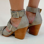 Miim Hendrix Taupe Buckle Heeled Sandal - Jessi Jayne Boutique